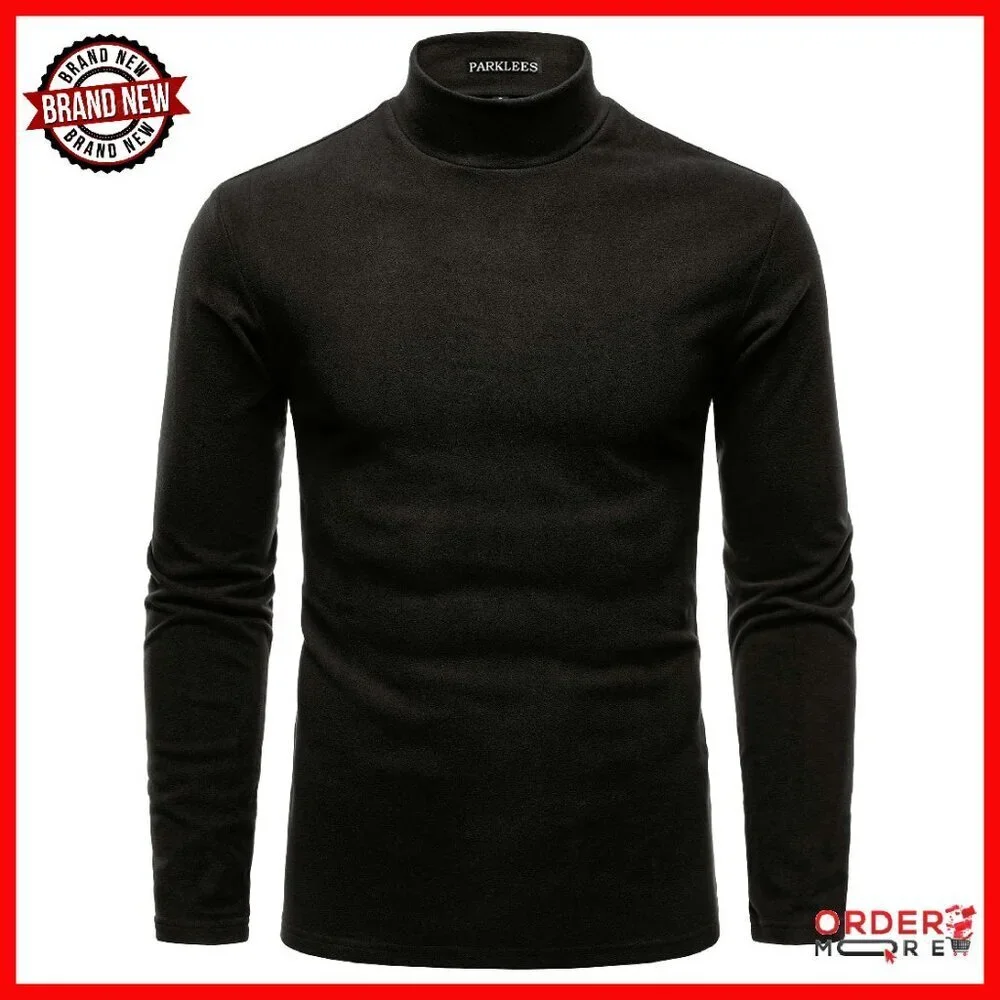 Men's Mock Turtleneck Fleece Sweater Slim Fit Thermal Base Layer